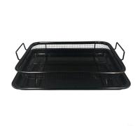 Panier de barbecue carré en acier inoxydable plaqué cuivre et soufflé avec bac de récupération pour barbecue, accessoire de barbecue robuste pour la viande et les légumes, nettoyage facile, 30 x 22 x