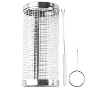 Panier de barbecue cylindrique, filet en acier inoxydable, grille métallique pour barbecue, accessoires de barbecue pour légumes, poissons, crevettes, viande, ustensiles de cuisine d'extérieur