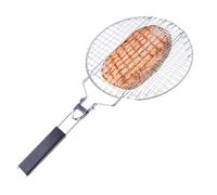 Panier de barbecue destiné aux légumes | Ustensiles de cuisine ronds pliants avec poignée amovible, Canne de barbecue pour la cuisson du poisson, utilisation en extérieur au restaurant au camping et à