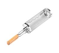 Panier de barbecue d'extérieur - Paniers de barbecue roulants empilables - Panier de barbecue rond en acier inoxydable - Accessoire de cuisine pour le camping, les pique-niques