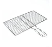 Panier de barbecue en acier inoxydable avec poignée résistante à la chaleur, filet sans maille pour griller du poisson, de la viande, des légumes, des fruits de mer, des crevettes et des hamburgers