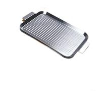 Panier de barbecue en acier inoxydable avec trous pour poisson, viande, légumes - Filet de gril robuste pour barbecue au charbon de bois et gaz (33 x 18,5 x 2 cm)