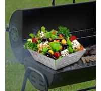Panier de barbecue en acier inoxydable compatible avec les barbecues Weber conçu pour griller les légumes et préparer des plats d'accompagnement, durabilité concentrée (grand))