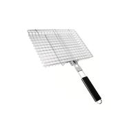 Panier de barbecue en acier inoxydable de 32 cm pour barbecue en plein air, poignée pliable, outil de cuisine robuste et polyvalent, outil de cuisson pratique en métal pour barbecue