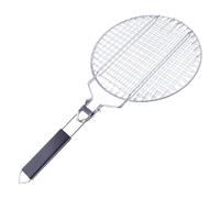 Panier de barbecue en acier inoxydable - Grille ronde verrouillable de 55 cm avec poignée amovible,grille barbecue ronde