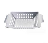 Panier de barbecue en acier inoxydable, panier de barbecue robuste pour Weber, panier à légumes et crevettes, passe au lave-vaisselle (34 cm)