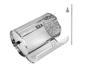 Panier de barbecue enroulable, en acier inoxydable, pour friteuse à air chaud, ustensile de cuisine de camping en plein air, panier multifonction pour griller des frites, des noix, des grains de café