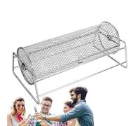 Panier de Barbecue, Panier de Barbecue Roulant | Panier de Gril en Filet de Tube de Barbecue en Acier Inoxydable | Panier à légumes pour Barbecue Roulant, pour crevettes, légumes, Frites,