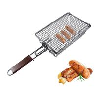 Panier de barbecue, paniers de gril antiadhésifs pour grill extérieur - Paniers de grillades à poignée pliante pour viande, steak, légumes, poulet rôti, poisson, accessoires de grill