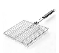 Panier De Barbecue Pliant en Acier Inoxydable, Panier À Grillades avec Poignée for Barbecue en Plein Air