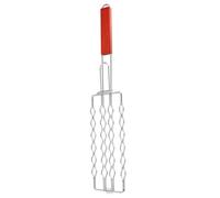 Panier de barbecue pour légumes - En d'acier inoxydable avec poignée en bois - Pour la maison, le camping, les pique-niques, les fêtes, les steaks, la viande, les poissons et les saucisses