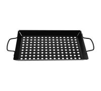 Panier de Barbecue Rectangulaire en Acier au Carbone Noir, Antiadhésif | Léger, pour Saucisse Jambon et Aubergine, Usage Jardin Barbecue, Plaque Perforée Amovible