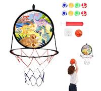 Panier De Basket 2 en 1,De Fléchettes | Équipement Sportif Sécurisé pour en Intérieur et Extérieur Cadeau Anniversaire