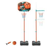 Panier de Basket Ajustable pour Enfant - Hauteur 109 à 141 cm - Socle Stable - Ballon inclus Orange G