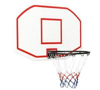 Panier de basket-ball blanc en polyéthylène - 109 x 71 x 3 cm - Avec anneau en acier - Filet en nylon - Montage mural - Pour l'intérieur et l'extérieur - Entraînement, jeu, sport,