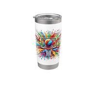 Panier de basket-ball coloré Tie Dye Splash Color Net Slam Dunk Gobelet isotherme en acier inoxydable double paroi