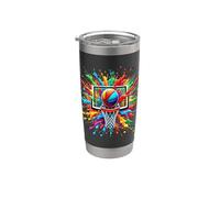 Panier de basket-ball coloré Tie Dye Splash Color Net Slam Dunk Gobelet isotherme en acier inoxydable double paroi