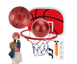 Panier de Basket-Ball d'intérieur - 45 x 33 cm - Panneau arrière avec 2 balles - Jeu de Liaison Familial interactif - Jouet de Sport réglable pour - pour Chambre à Coucher, Appartement, Cave