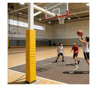 Panier de basket-ball d'intérieur rembourré pour poteau de basket-ball, design enveloppant pour la sécurité des terrains de jeux et de la salle de sport