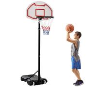 Panier De Basket-ball Sur Pied Avec Poteau Panneau, Base De Lestage Sur Roulettes Hauteur Réglable 1,9 - 2,5 M Blanc TU