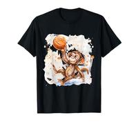 Panier de basket-ball mignon singe aquarelle dessin panier de basket-ball T-Shirt