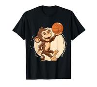 Panier de basket-ball mignon singe de basket-ball dessin animal art T-Shirt