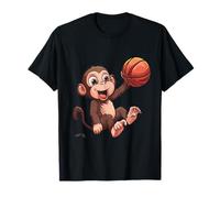 Panier de basket-ball mignon singe dessin illustration panier de basket-ball T-Shirt