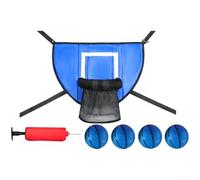 Panier de basket-ball mural à suspendre à une porte intérieure réglable en hauteur avec 1 à 4 balles en PVC Oxford pour jeu actif pour la maison, le bureau, l'école (4 buts)