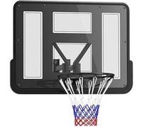 SPORTNOW Panier de Basket Mural Panier Basket, avec Panneau incassable, Cerceau en Acier et Filet indéchirable, vis de Montage, pour extérieur intérieur, Noir