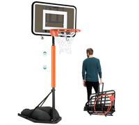 Panier de basket-ball portable avec panneau arrière en PET et base roulante, idéal pour l'entraînement en plein air et les jeux pour adultes et adolescents