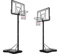 Panier de Basket-Ball Portable, Hauteur réglable de 230 à 304 cm, Panier de Basket avec Support, Pied à remplir d'eau et de Sable pour extérieur, intérieur (Blanc)