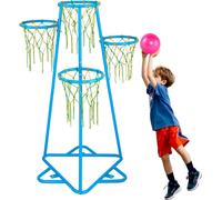 Panier de basket-ball pour enfants, 4 paniers, support de basket-ball portable, réglable en hauteur