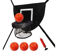 Panier de basket-ball pour trampoline - Cadre de rebond de basketball réglable pour l'extérieur, fixation durable pour trampoline pour les jeux actifs des enfants, exercices dans le jardin, s'amuser