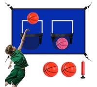 Panier de basket-ball pour trampoline - Ensemble complet avec pompe à boules, structure résistante aux intempéries, fixation sûre, structure légère et compacte | Divertissement dans le pa