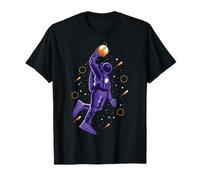 Panier de Basket-Ball Slam Dunk Astronaute Play Ball Star T-Shirt