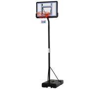 Panier De Basket-Ball Sur Pied Avec Base De Lestage Sur Roulettes Hauteur Réglable 3,02-3,52 M Noir Blanc