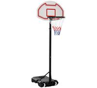 Panier De Basket-Ball Sur Pied Avec Poteau Panneau, Base De Lestage Sur Roulettes Hauteur Réglable 1,65 - 2,10 M Noir Blanc 03 Noir