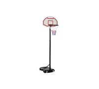 Panier de Basket-Ball sur pied avec poteau panneau, base de lestage sur roulettes hauteur réglable 1,9 - 2,5 m noir blanc