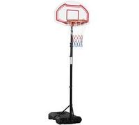HOMCOM Panier de Basket Extérieur avec Poteau Panneau, Noir Blanc Rouge
