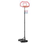 Panier De Basket-Ball Sur Pied Avec Poteau Panneau - Base De Lestage Sur Roulettes - Hauteur Réglable 5 Niveaux 2,45-2,95 M - Acier Hdpe Noir Blanc