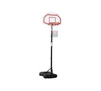 HOMCOM Panier de Basket extérieur avec Poteau Panneau, Base de lestage sur roulettes Hauteur réglable 2,1-2,6 m (Panier) - Noir Blanc et Rouge