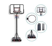 DEVESSPORT Panier de Basket - Réglable 1,90-3,05m - Base Mobile - Extérieur - Arceau Ø47cm