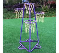 Panier de Basket Enfant avec 4 Cerceaux et Ballon, Hauteur Réglable, Jeu d’Intérieur/Extérieur pour Tout-Petits et Enfants(Purple)