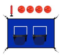 Panier De Basket Extérieur - Double Panier De Basket pour Trampoline Extérieur - Jouets Sportifs avec Balles et Pompe pour, Garçons et Filles, Divertissement Familial en Jardin