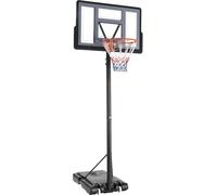 Panier de basket extérieur pour enfants - Hauteur réglable 135-305 cm - Panneau arrière 110 x 71 cm - Base agrandie et roulettes - Adapté enfants/adolescents et adultes