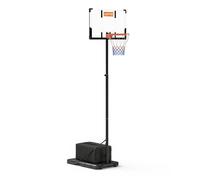 Panier de Basket Mobile Hauteur Réglable 90-305 cm Backboard 44 Pouces Socle Remplissable & Roulettes Jardin Allée & Extérieur