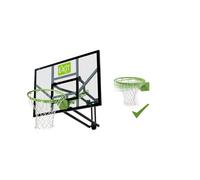 EXIT Toys Panneau de Basket Galaxy pour Montage Mural Dunkring - INCL. Dunkring, Filet et Matériel de Fixation - Panneau Réglable en 5 Hauteurs - pour Enfants et Adultes - Cadre Robuste - Vert/Noir