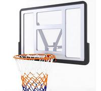Panier de Basket Mural, Panneau Pet Robuste pour Intérieur Extérieur, Arceau Acier Résistant pour Enfants et Adultes, Jardin ou Salle(Orange)