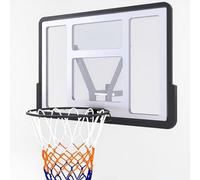 Panier de Basket Mural, Panneau Pet Robuste pour Intérieur Extérieur, Arceau Acier Résistant pour Enfants et Adultes, Jardin ou Salle(Black)