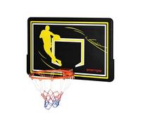 SPORTNOW Panier de Basket Mural, Panier de Basket extérieur, Panneau incassable, Filet Anti-déchirure, Structure en Acier, Accessoires Montage incluses, pour intérieur et extérieur, Noir